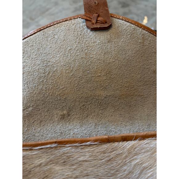White Hair on Cowhide and Leather Crossbody Bag/Purse - Picture 4 of 14